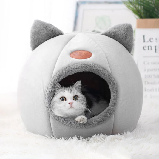 🐱 Cama Aconchegante Estilo Caverna para Gatos e Cães Pequenos – Conforto e Calor Garantido!