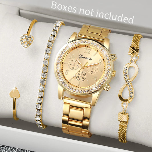 Luxury Watch and Bracelet Set – Sophistication and Shine in Every Detail ✨