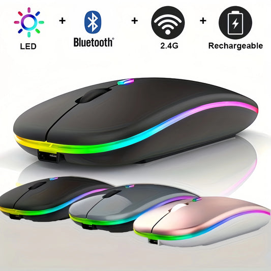 🖱️ Dual Mode Bluetooth &amp; 2.4GHz Wireless Mouse – Ergonomics, Style and Silence at Your Click!