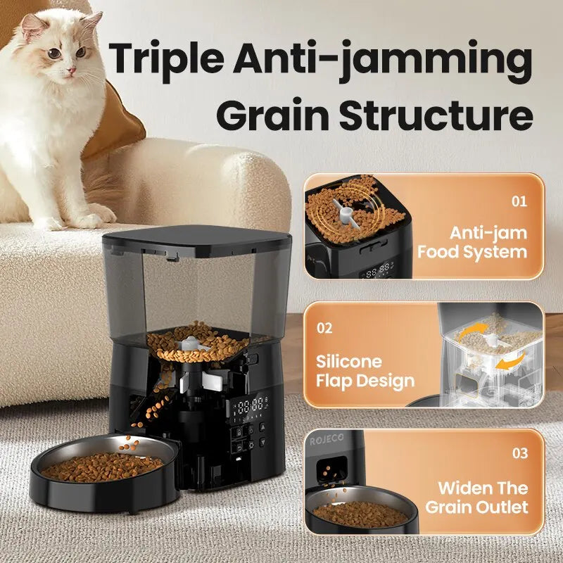 🐾 ROJECO Automatic Pet Feeder – Practicality and Control over Your Pet’s Feeding!