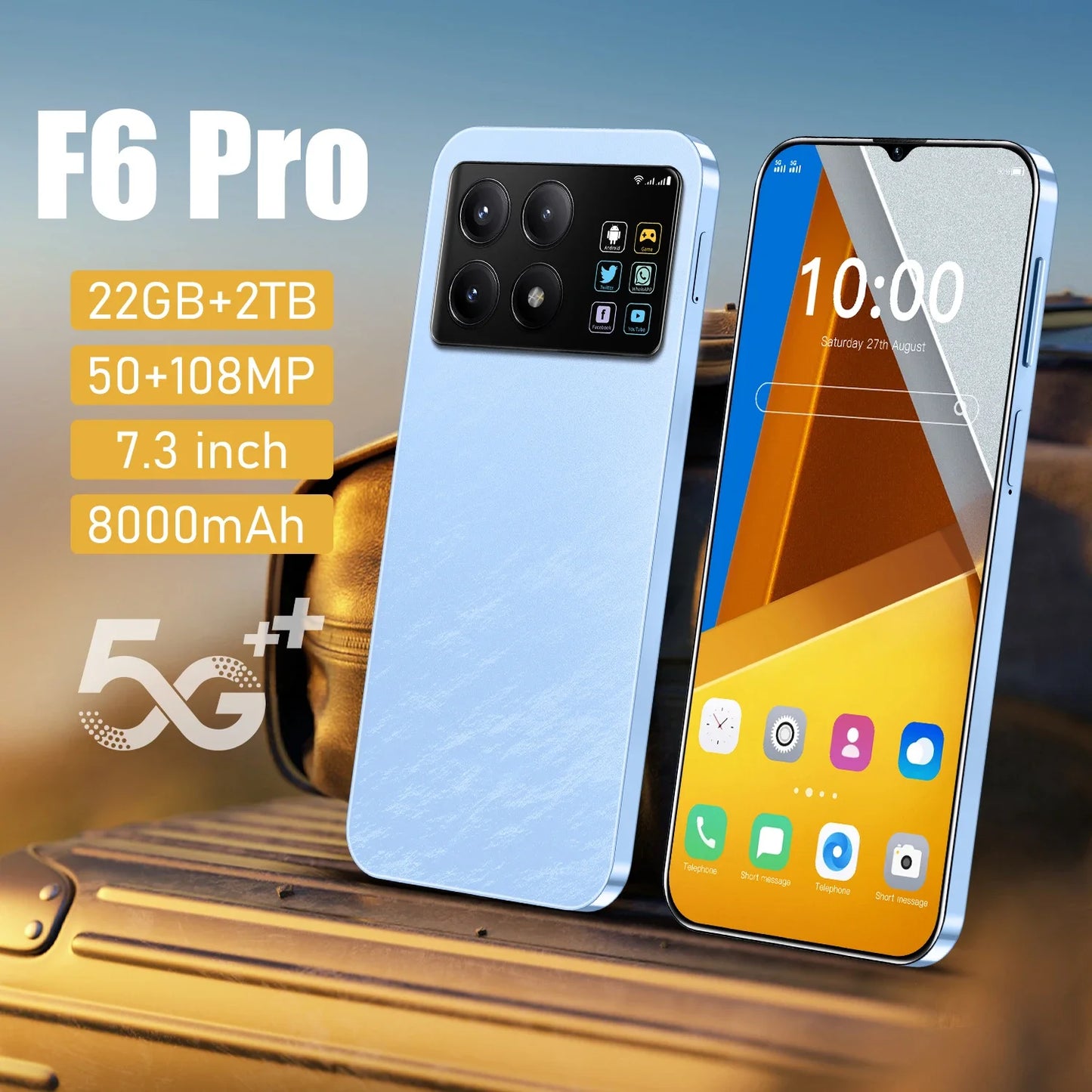 F6 Pro – Smartphone Poderoso com 22GB de RAM e 2TB de Armazenamento para Desempenho Máximo!