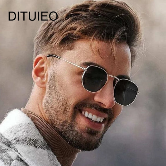 Óculos de Sol Clássicos Quadrados – Estilo Vintage e Proteção UV para Homens! 🕶️