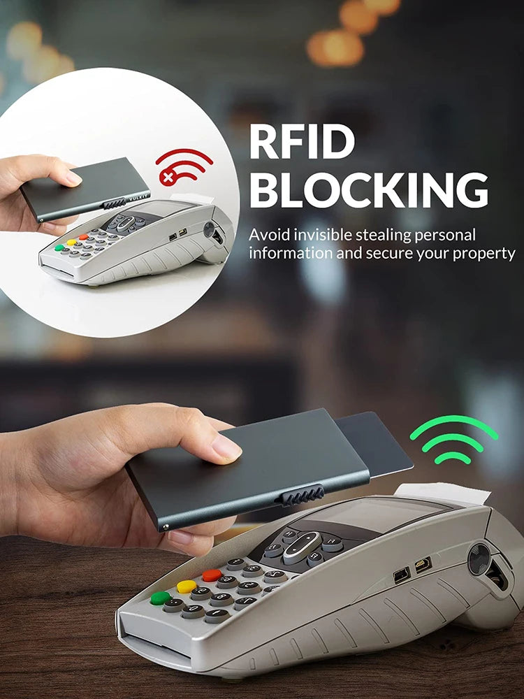 Carteira Minimalista com Bloqueio RFID – Proteção e Estilo para seus Cartões! 💳